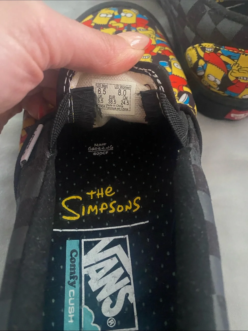Vans Slip-On Sneakers with Bart Simpson Graphic - Yellow/Red/Blue - Picture 2 of 2
